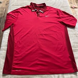 Nike Tiger Woods Red Golf Polo Large